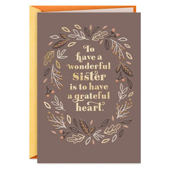 A Grateful Heart Thanksgiving Card for Sister