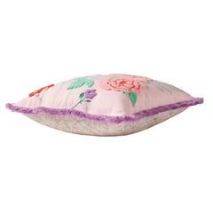 Textured Flowers on Pink Reversible Pillow, 18x18