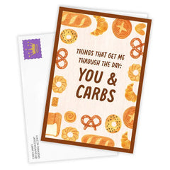 Couldn't Do It Without You and Carbs Funny Custom Friendship Card