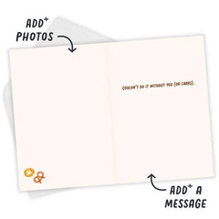 Couldn't Do It Without You and Carbs Funny Custom Friendship Card