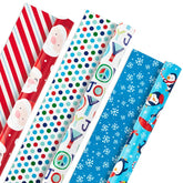 Bright Joy 3-Pack Kids Reversible Christmas Wrapping Paper Assortment, 120 sq. ft.