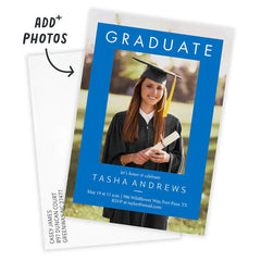 Blue Spotlight Frame Flat Graduation Party Invitation