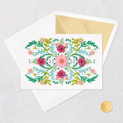 Handcrafted Flowers Blank Card