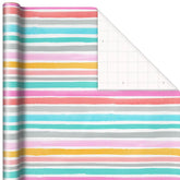 Painted Watercolor Stripes Wrapping Paper Roll, 20 sq. ft.