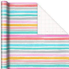 Painted Watercolor Stripes Wrapping Paper Roll, 20 sq. ft.