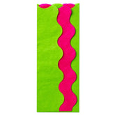 Lime Green and Fuchsia Wavy-Edged 2-Pack Tissue Paper, 4 sheets total