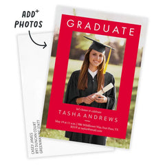 Red Spotlight Frame Flat Graduation Party Invitation