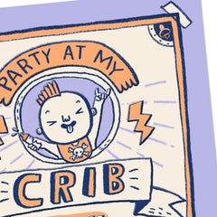 Party at My Crib Funny New Baby Card