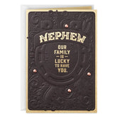 Lucky to Have You, Horseshoe Birthday Card for Nephew