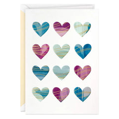 Patterned Hearts Blank Card
