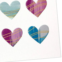 Patterned Hearts Blank Card