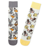 Looney Tunesâ„¢ Cartoon Faces Mismatched Novelty Crew Socks