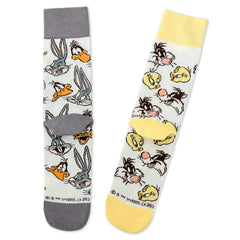 Looney Tunes™ Cartoon Faces Mismatched Novelty Crew Socks