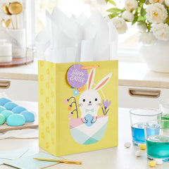 9.6" Bunny in Basket Medium Easter Gift Bag
