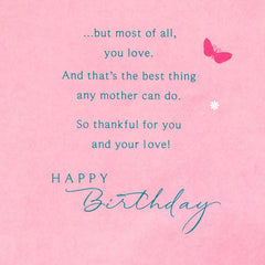 So Thankful for You and Your Love Birthday Card for Mom