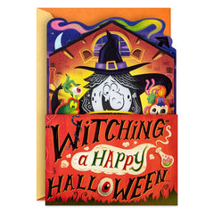 Cackling Witch Funny Pop-Up Halloween Card With Sound and Light