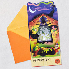 Cackling Witch Funny Pop-Up Halloween Card With Sound and Light