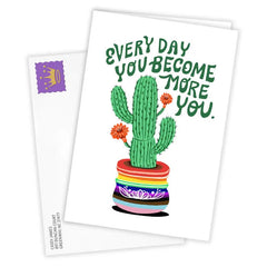 You Become More You Cactus Custom Encouragement Card