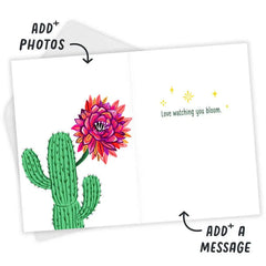 You Become More You Cactus Custom Encouragement Card