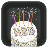 "HBD" Cake Dessert Plates, Pack of 8