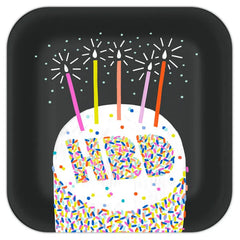 "HBD" Cake Dessert Plates, Pack of 8