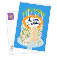 Cake and Candles Custom Birthday Card