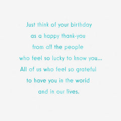 Lucky to Know You Cake and Flowers Gift Card Greeting Birthday Card