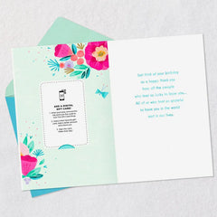 Lucky to Know You Cake and Flowers Gift Card Greeting Birthday Card