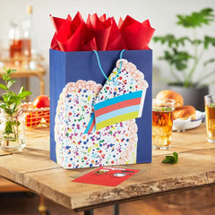 13" Cake on Blue Large Birthday Gift Bag