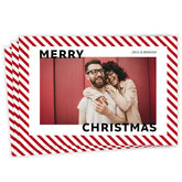 Candy Cane Stripe Flat Christmas Photo Card