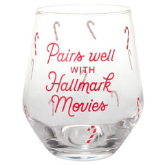 Hallmark Channel Pairs Well With Hallmark Movies Stemless Wine Glass, 14.5 oz.