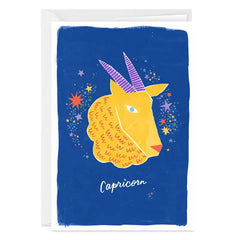 Bold and Bright Capricorn Zodiac Custom Card