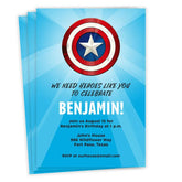 Marvel Captain America We Need Heroes to Celebrate Flat Birthday Invitation
