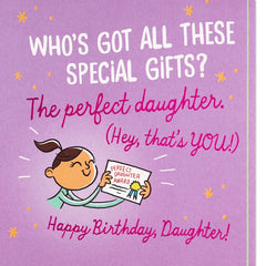 You're the Perfect Daughter Funny Birthday Card