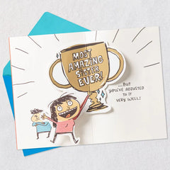 Amazing Funny Pop-Up Birthday Card for Brother From Sister