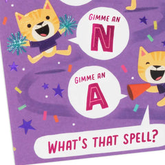 Cat Cheerleaders Birthday Card for Nana