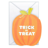Black Cat in Pumpkin Paper Craft Halloween Card