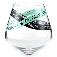 Funny "Cat Proof" Tipped Stemless Wine Glass, 15.5 oz.