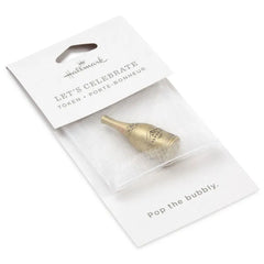 Let's Celebrate Champagne Bottle Metal Pocket Token