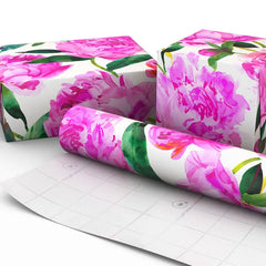 Pink Peonies Jumbo Wrapping Paper, 90 sq. ft.