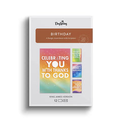 Celebrating You Assorted Religious Birthday Cards, Box of 12