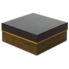 10" Square Champagne Bubbles on Black Gift Box
