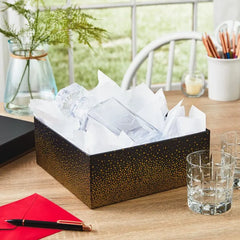 10" Square Champagne Bubbles on Black Gift Box