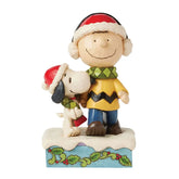Jim Shore Peanuts Charlie Brown and Snoopy Wrapped in Scarf Figurine, 6"