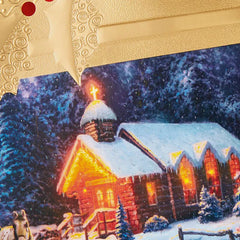 Thomas Kinkade O Holy Night Chapel Musical Christmas Card With Light