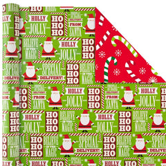 Christmas Cheer 4-Pack Reversible Wrapping Paper Assortment, 150 sq. ft.