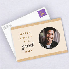 Modern Woodgrain Blank Custom Birthday Card