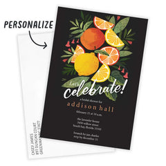 Bold Citrus Flat Bridal Shower Invitation