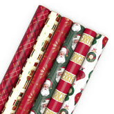 Classic Santa 6-Pack Assorted Christmas Wrapping Paper Roll Bundle, 150 sq. ft. total