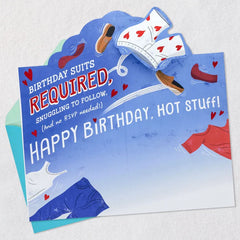 Birthday Suits Required Funny Pop-Up Birthday Card for Husband
